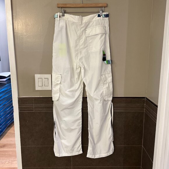 Emilio Pucci Silk Iride-Print Straight-Leg Cargo Straight Trousers (White Multi) - Picture 7 of 16